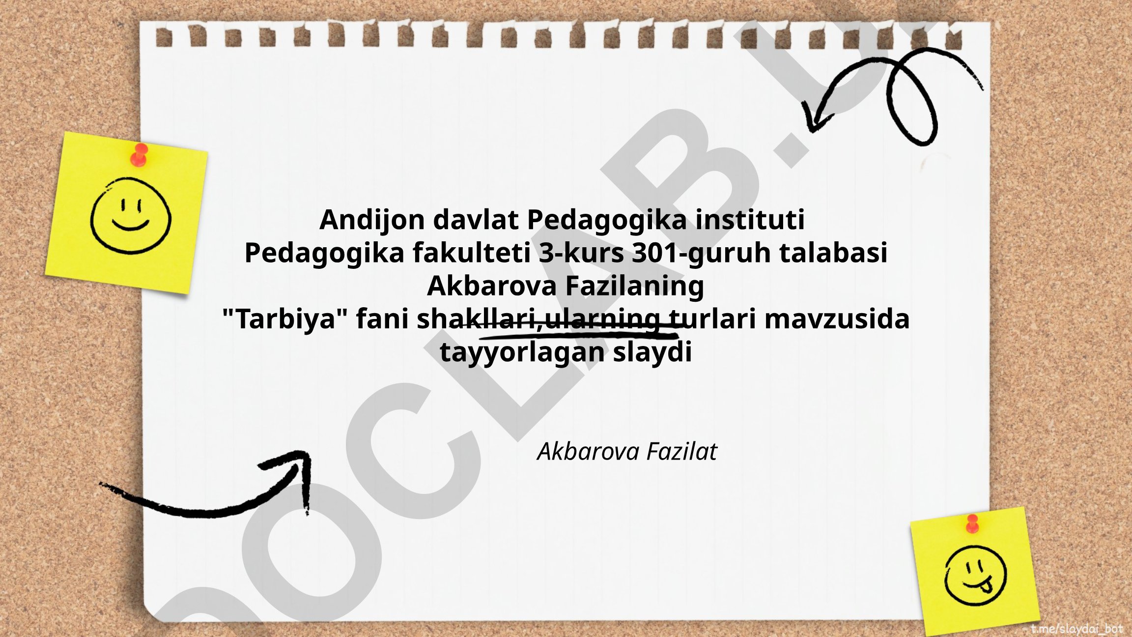 Tarbiya fani shakllari va ularning turlari