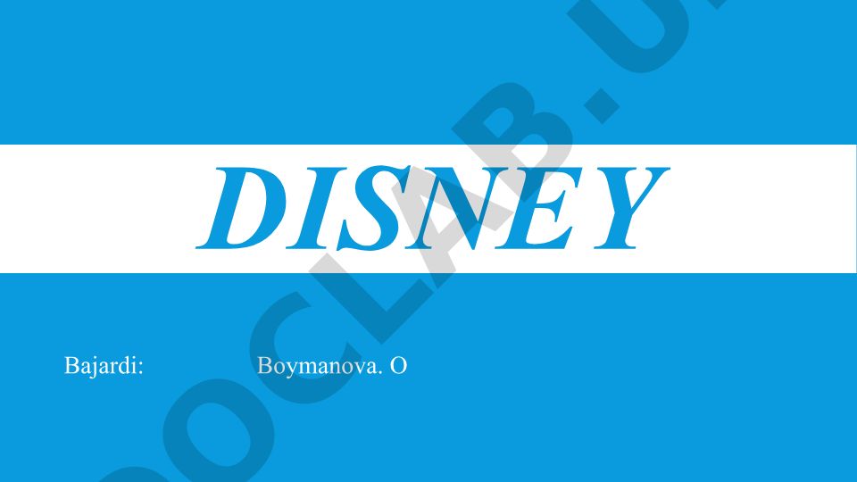 Walt Disney hayoti va ijodi haqida ma'lumot