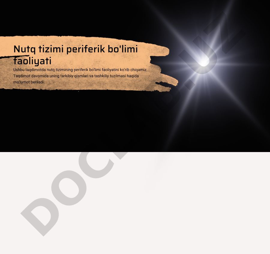 Nutq tizimi periferik bo'limi faoliyati