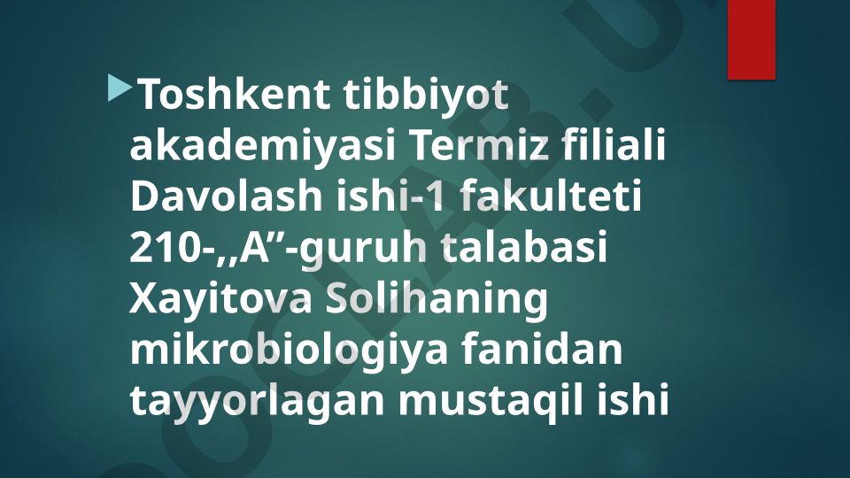 Zamburug'li kasalliklarning qo'zg'atuvchilari, patogenezi va laboratoriya tashxisi