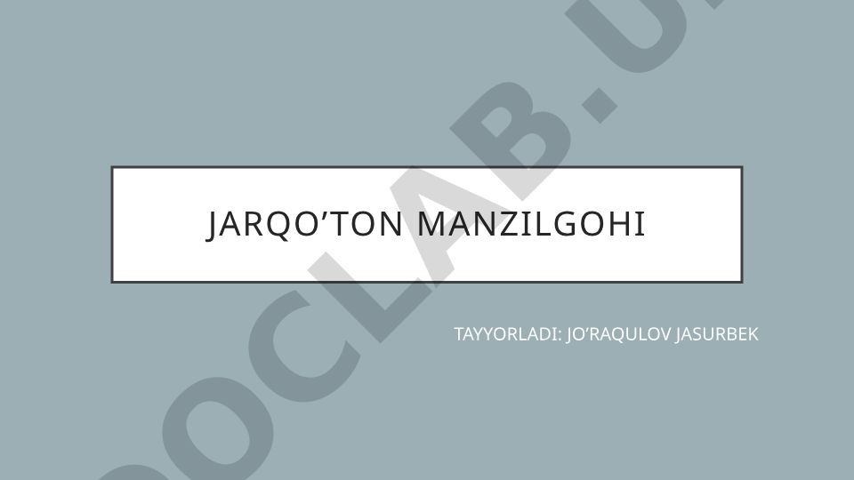 Jarqo’ton manzilgohi va Termiz shahrining tarixiy ahamiyati