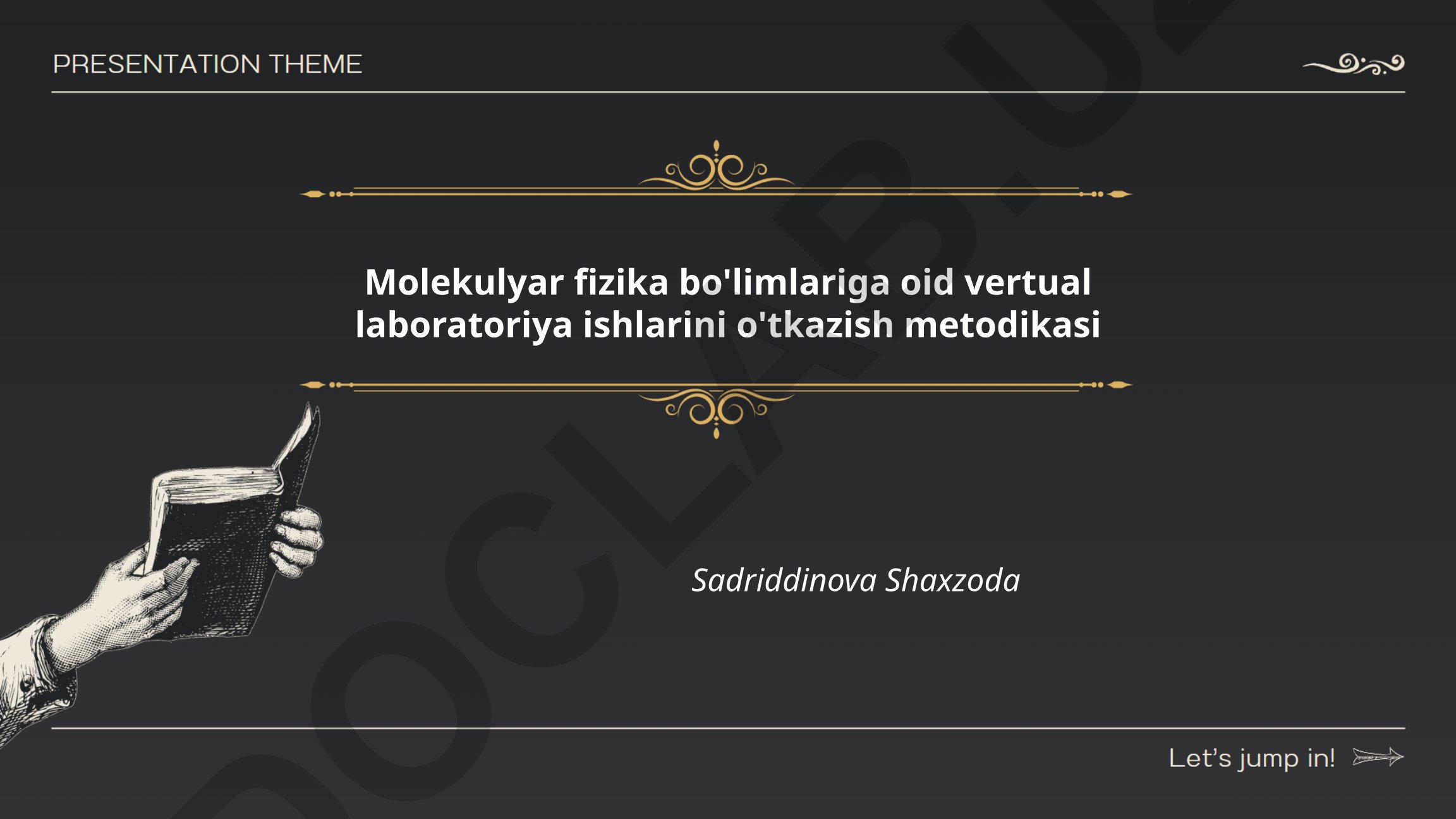 Molekulyar fizika bo'limlariga oid vertual laboratoriya ishlarini o'tkazish metodikasi