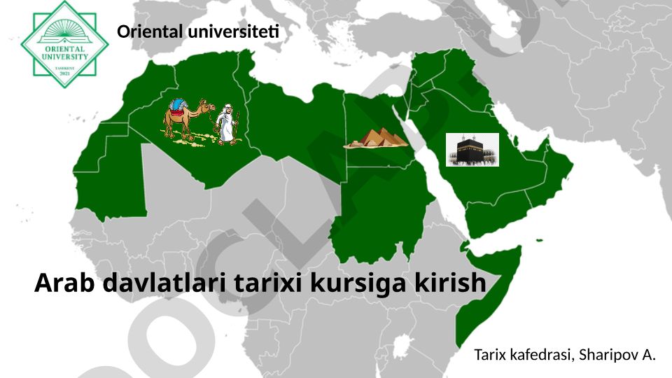 Arab davlatlari tarixi kursiga kirish