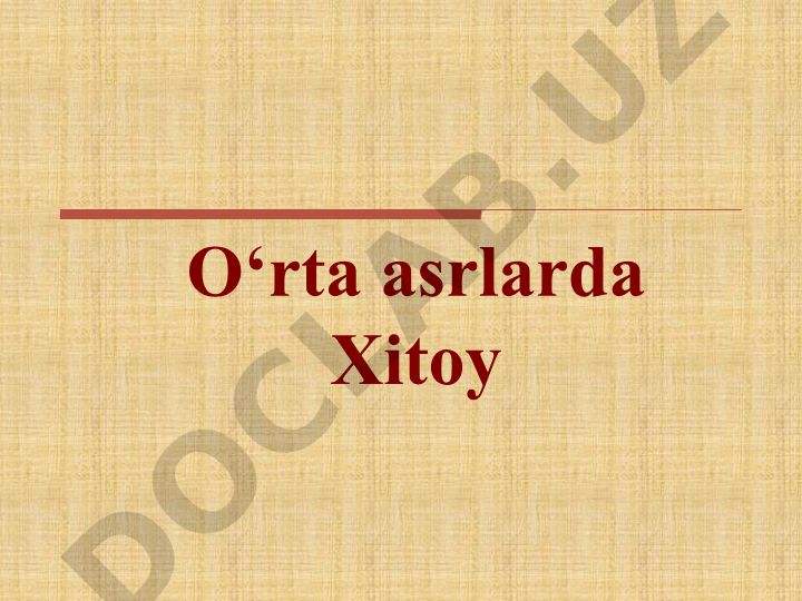 O'rta asrlarda Xitoy tarixi va madaniyati