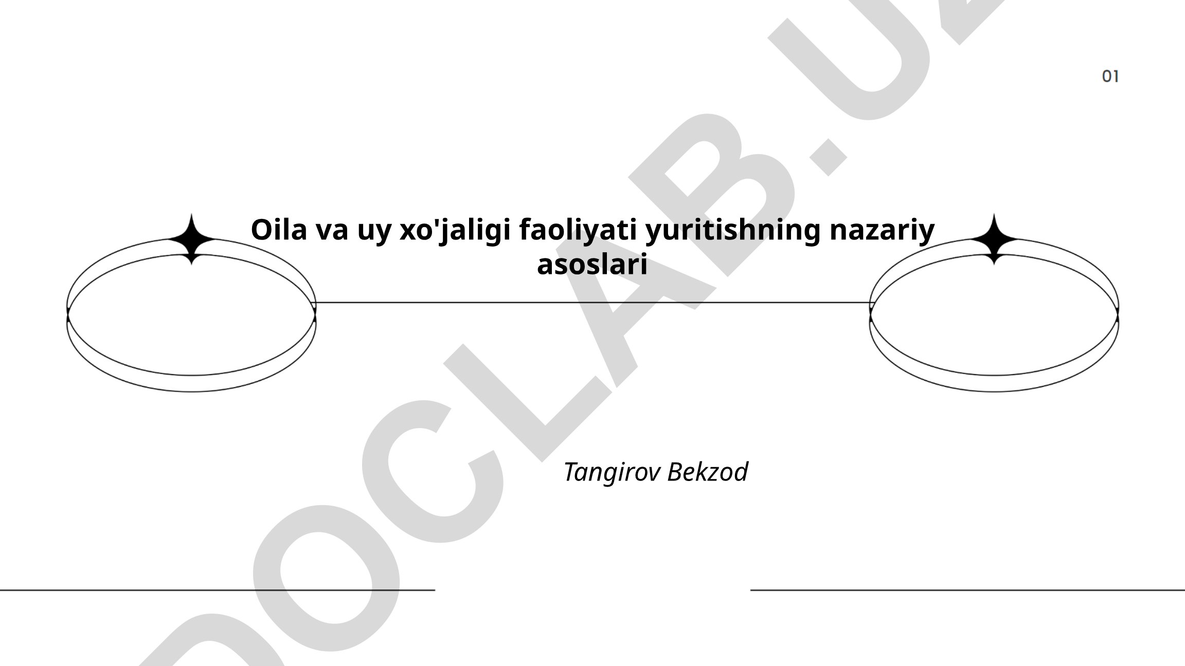 Oila va uy xo'jaligi faoliyati yuritishning nazariy asoslari