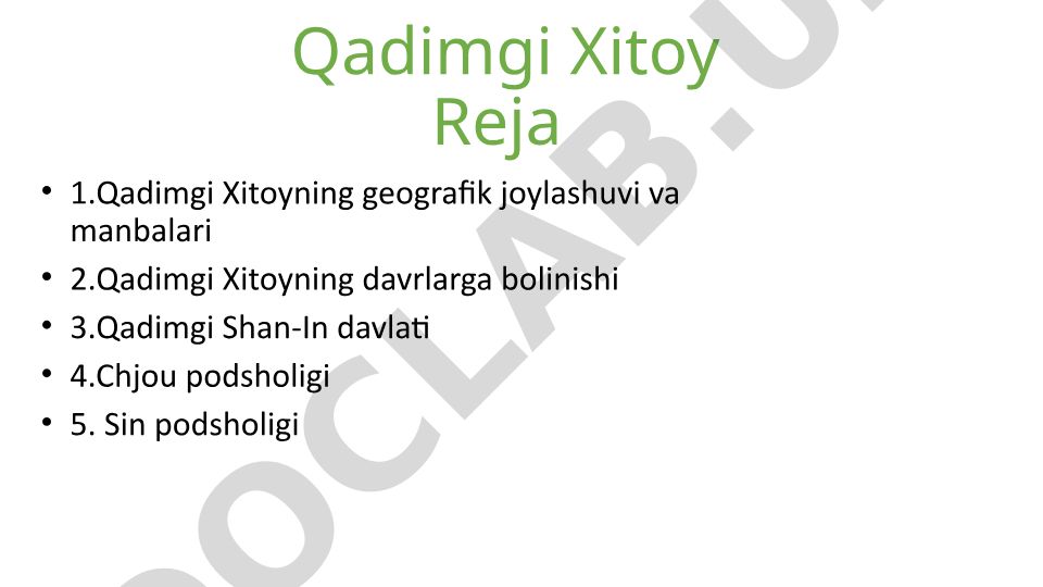 Qadimgi Xitoy tarixi va davlatlari