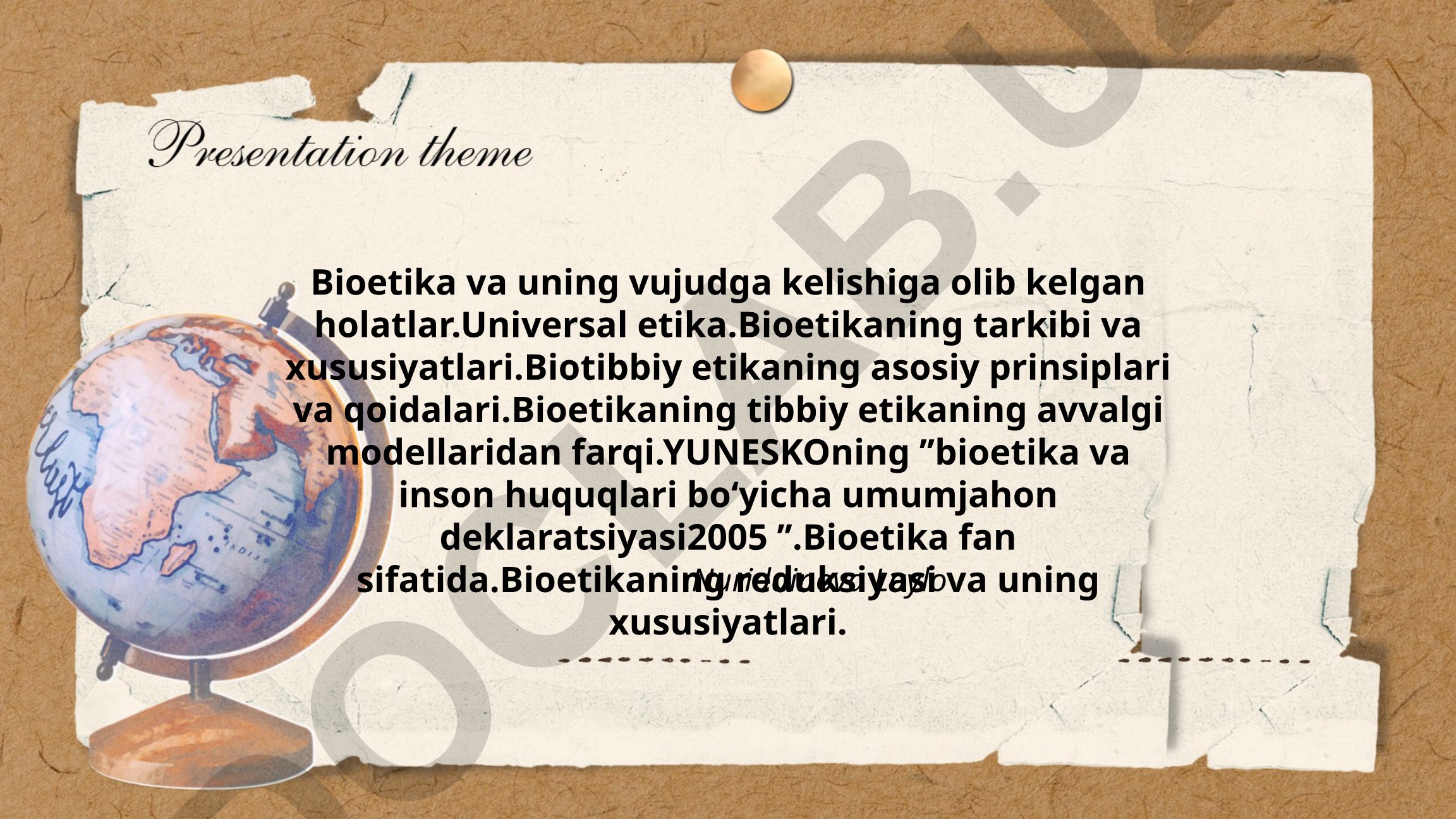Bioetika va uning vujudga kelishiga olib kelgan holatlar