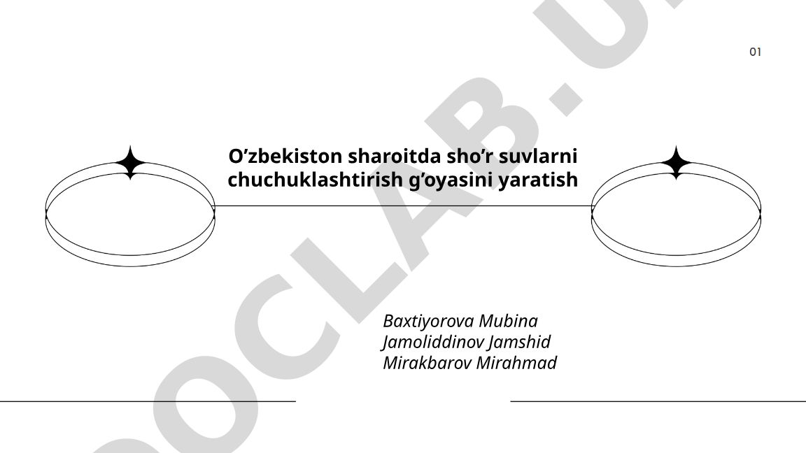 O'zbekiston sharoitida sho'r suvlarni chuchuklashtirish g'oyasi