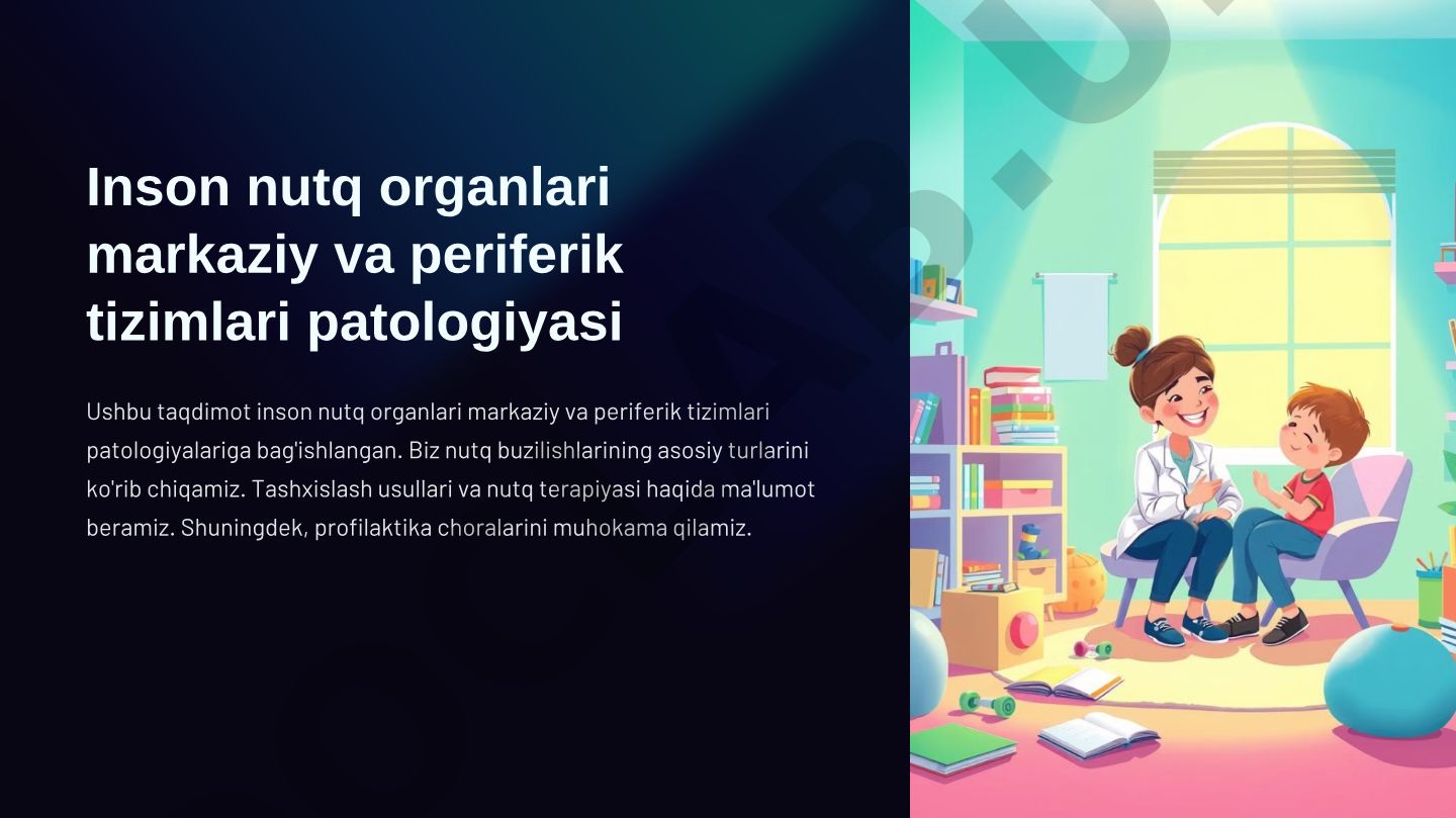 Inson nutq organlari markaziy va periferik tizimlari patologiyasi