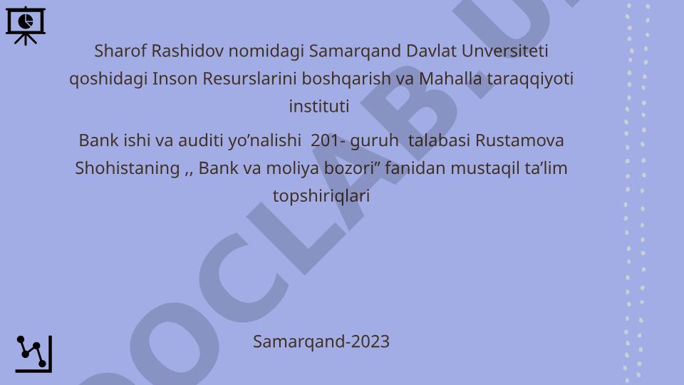 Moliya bozori risklari va investitsion portfellarni boshqarish asoslari