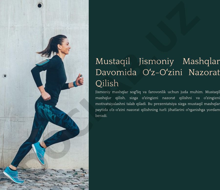 Mustaqil jismoniy mashqlar davomida o'z-o'zini nazorat qilish