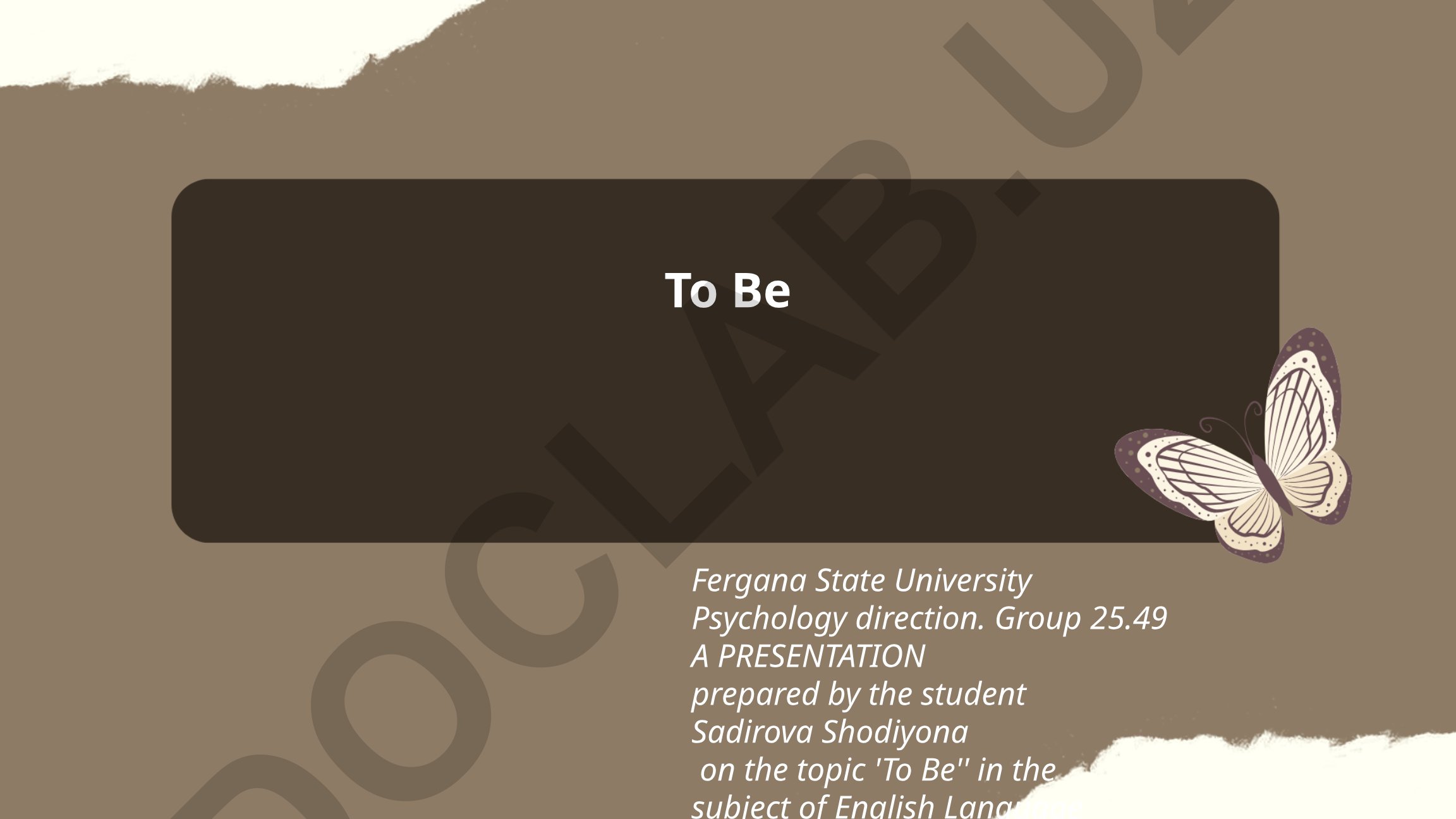 To Be