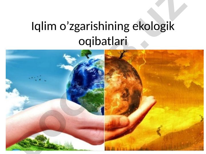 Iqlim o'zgarishining ekologik oqibatlari