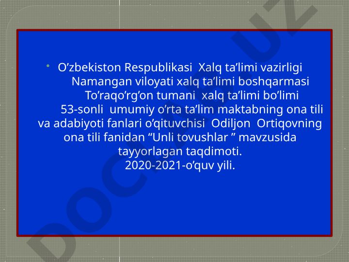 Unli tovushlar