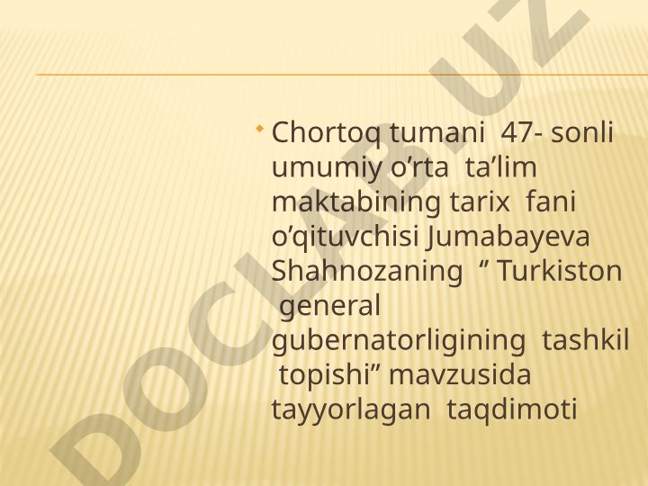 Turkiston general gubernatorligining tashkil topishi