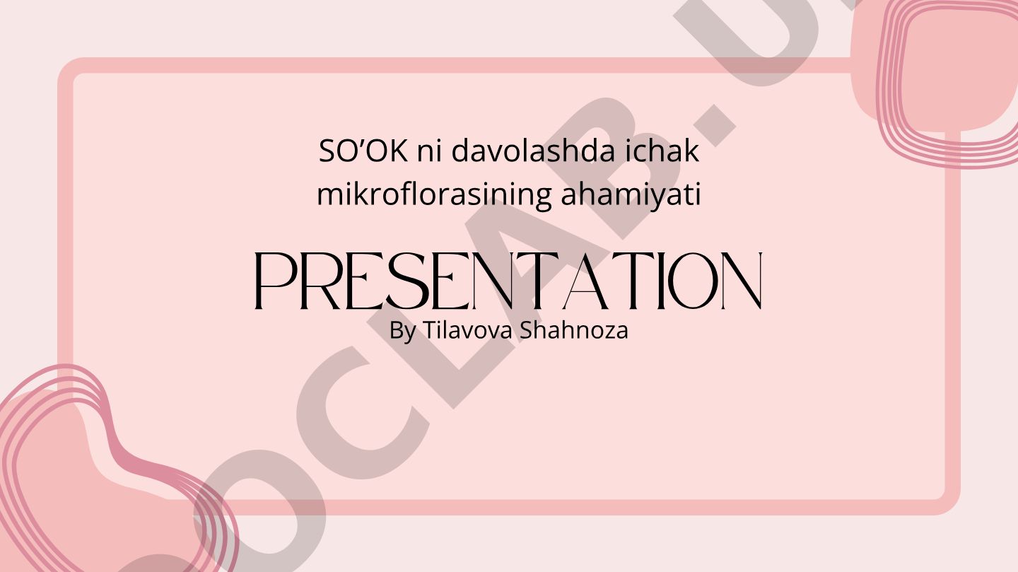 SO'OK ni davolashda ichak mikroflorasining ahamiyati