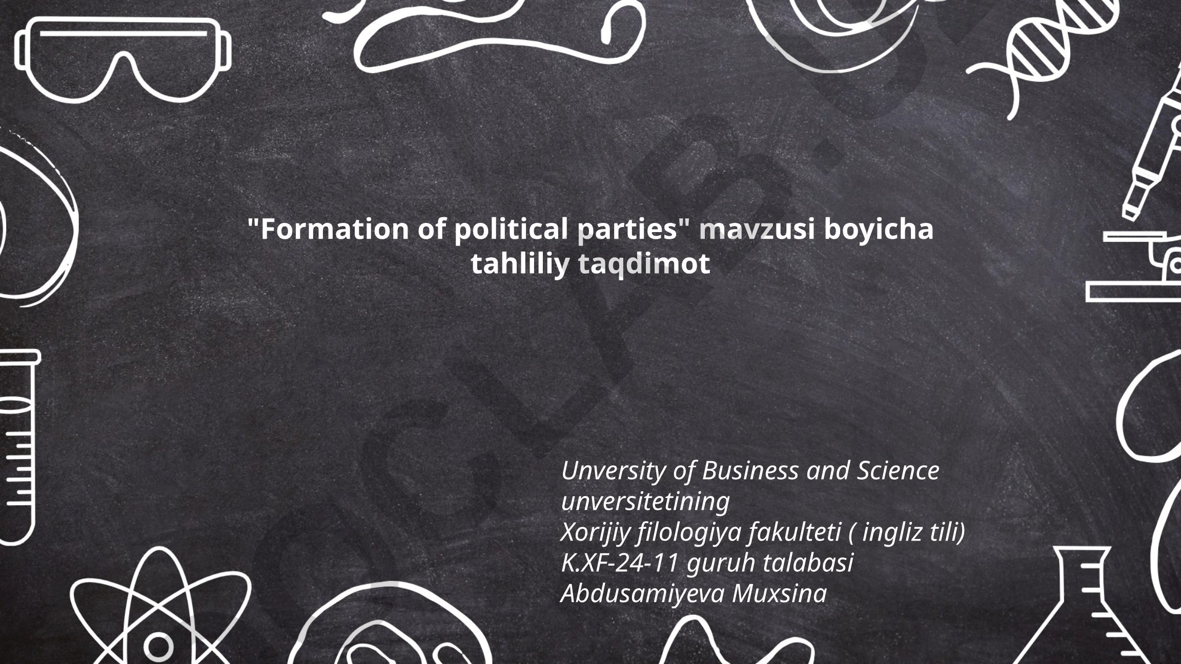Formation of political parties