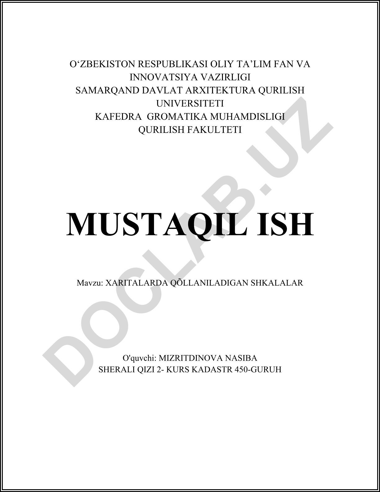 Xaritalarda qo'llaniladigan shkalalar