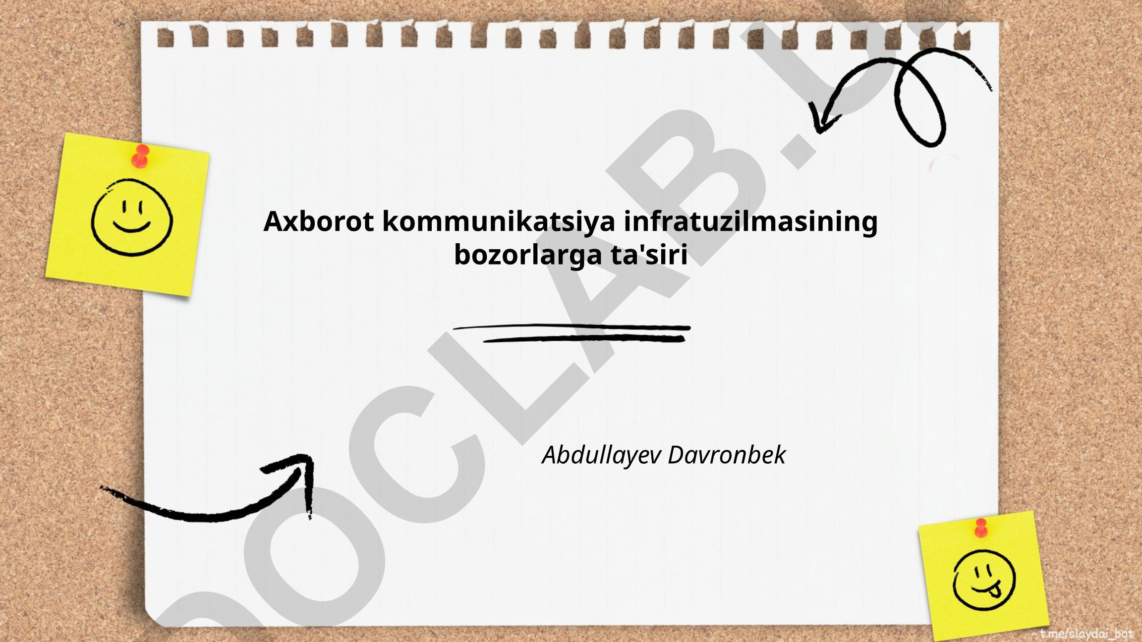 Axborot kommunikatsiya infratuzilmasining bozorlarga ta'siri