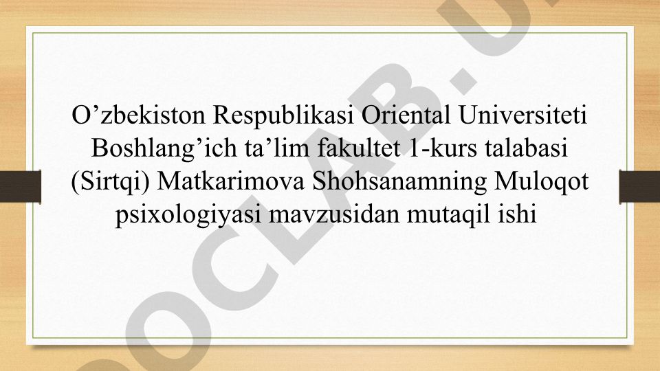 Muloqot psixologiyasi