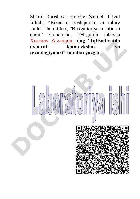 Turli sanoq tizimlarida amallar bajarish laboratoriya ishi