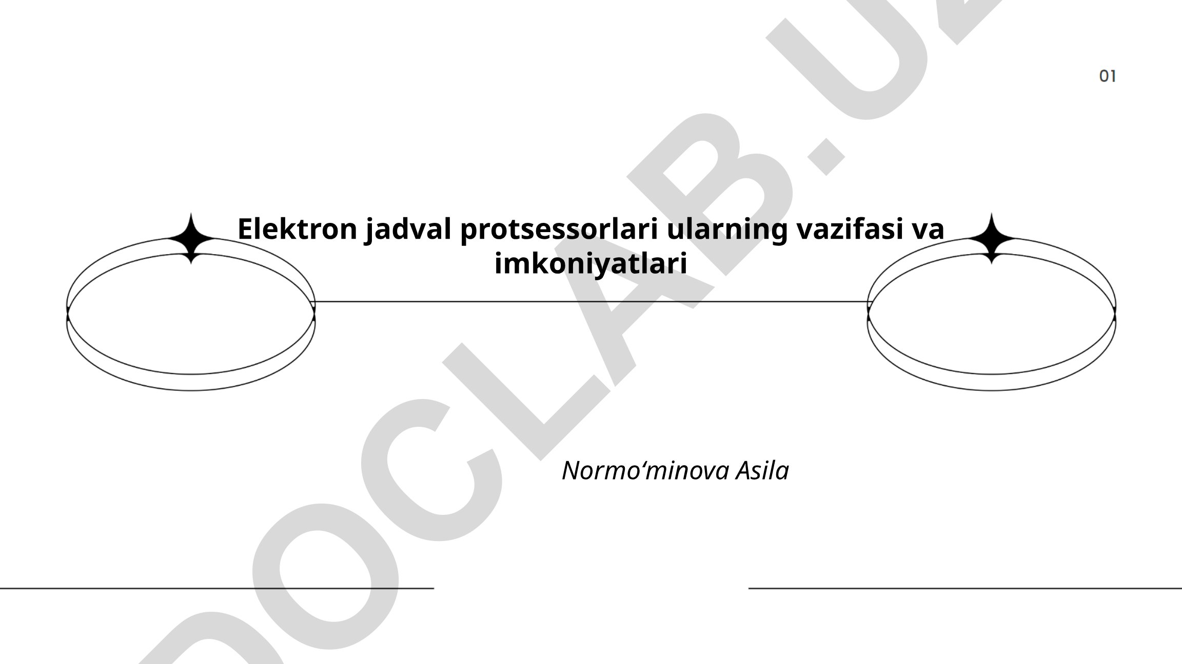 Elektron jadval protsessorlari ularning vazifasi va imkoniyatlari