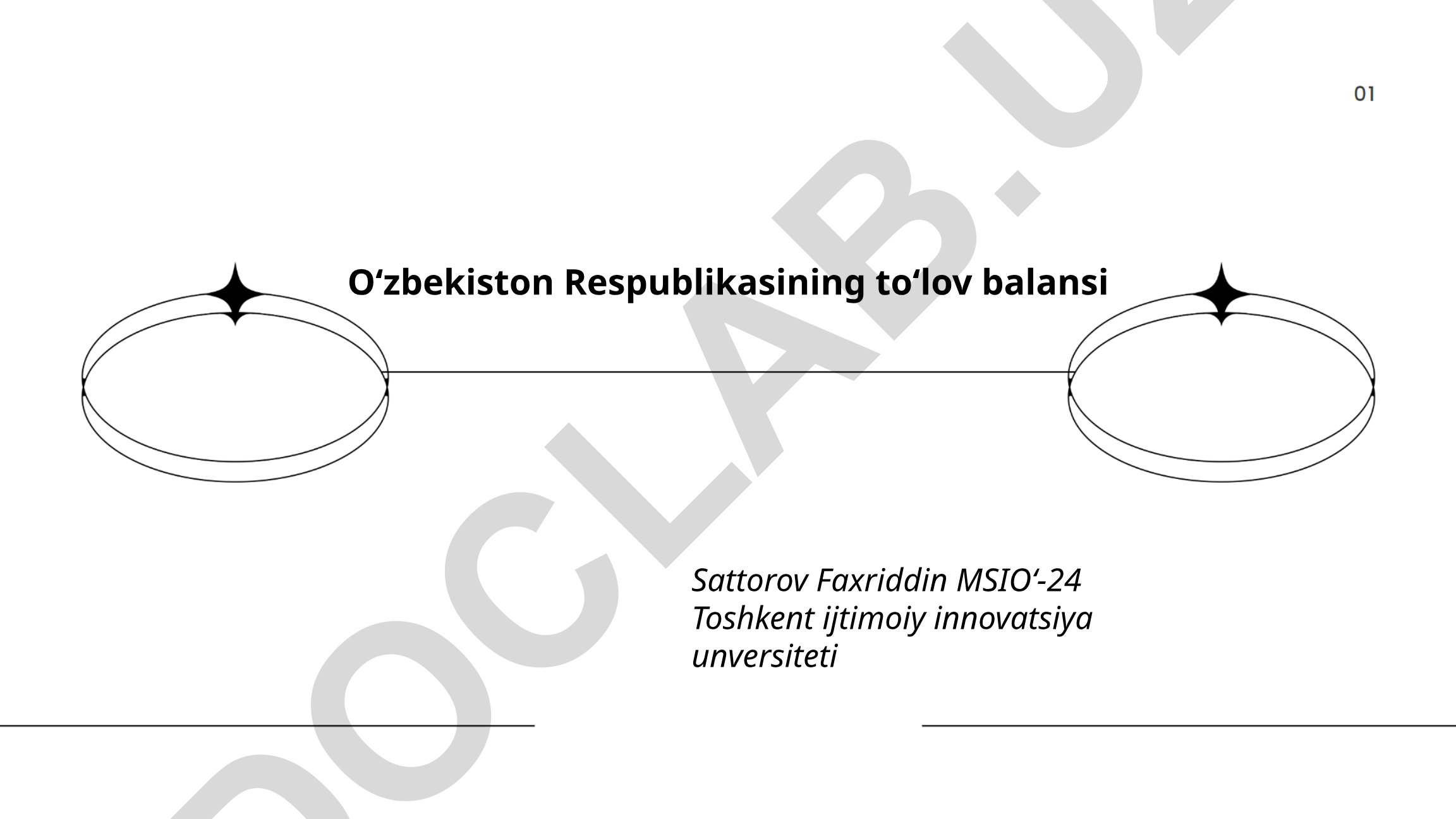 O'zbekiston Respublikasining to'lov balansi