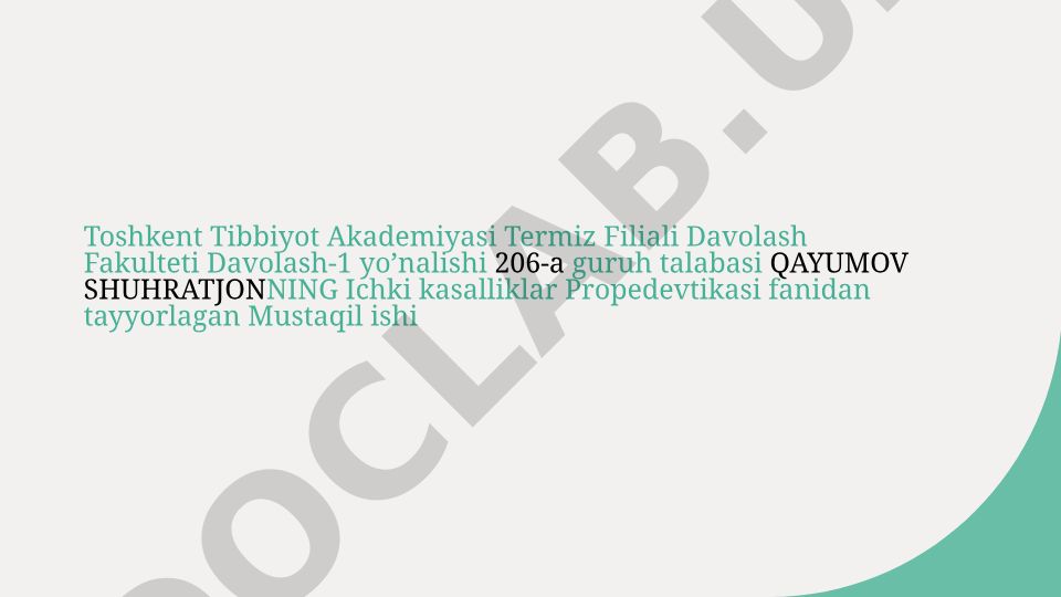 O‘pka perkussiyasi: sog‘lom odamlarda va nafas a‘zolari kasalliklari bilan bemorlarda qiyosiy va topografik perkussiya
