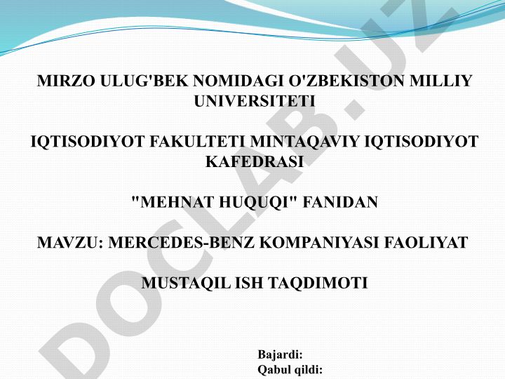 Mercedes-Benz kompaniyasi faoliyati