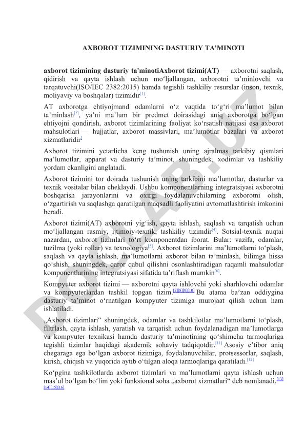Axborot tizimining dasturiy ta'minoti