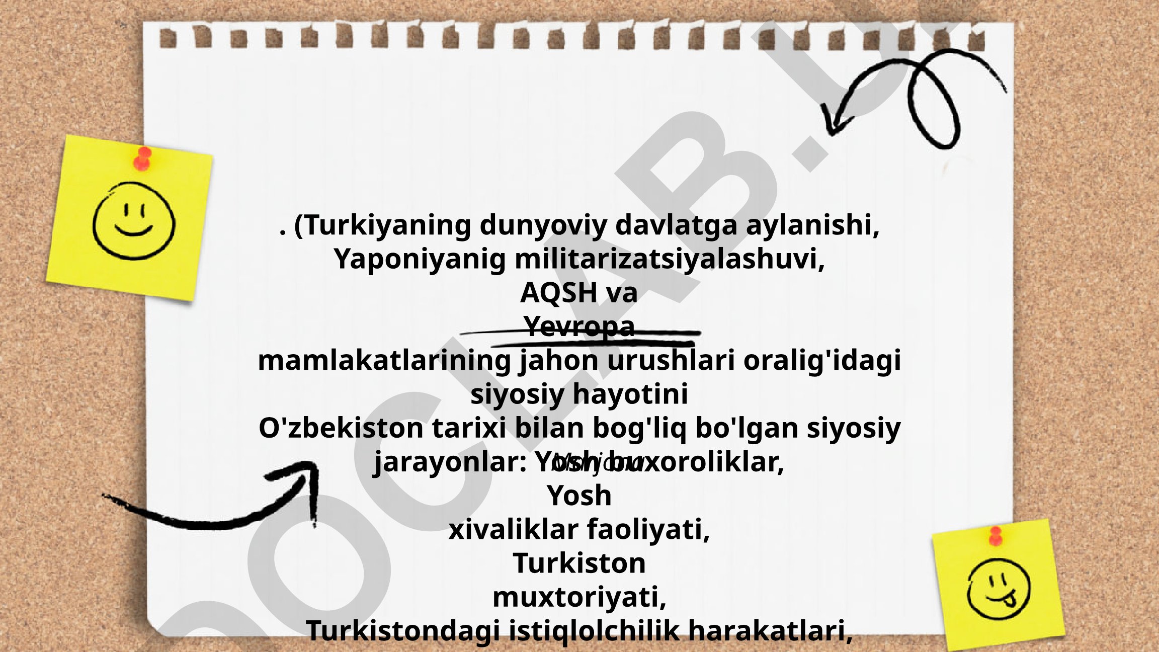 Turkiya, Yaponiya, AQSH va Yevropa siyosiy jarayonlarining O'zbekiston tarixi bilan taqqoslanishi