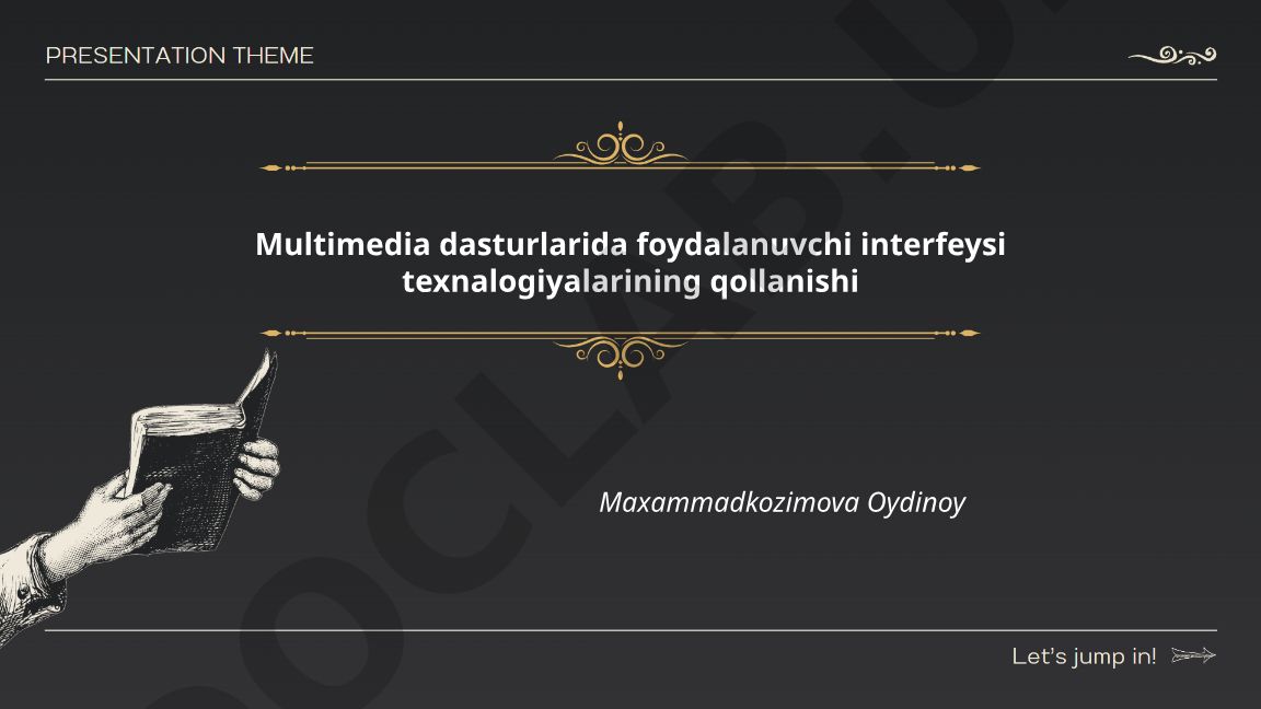 Multimedia dasturlarida foydalanuvchi interfeysi texnologiyalarining qo‘llanilishi