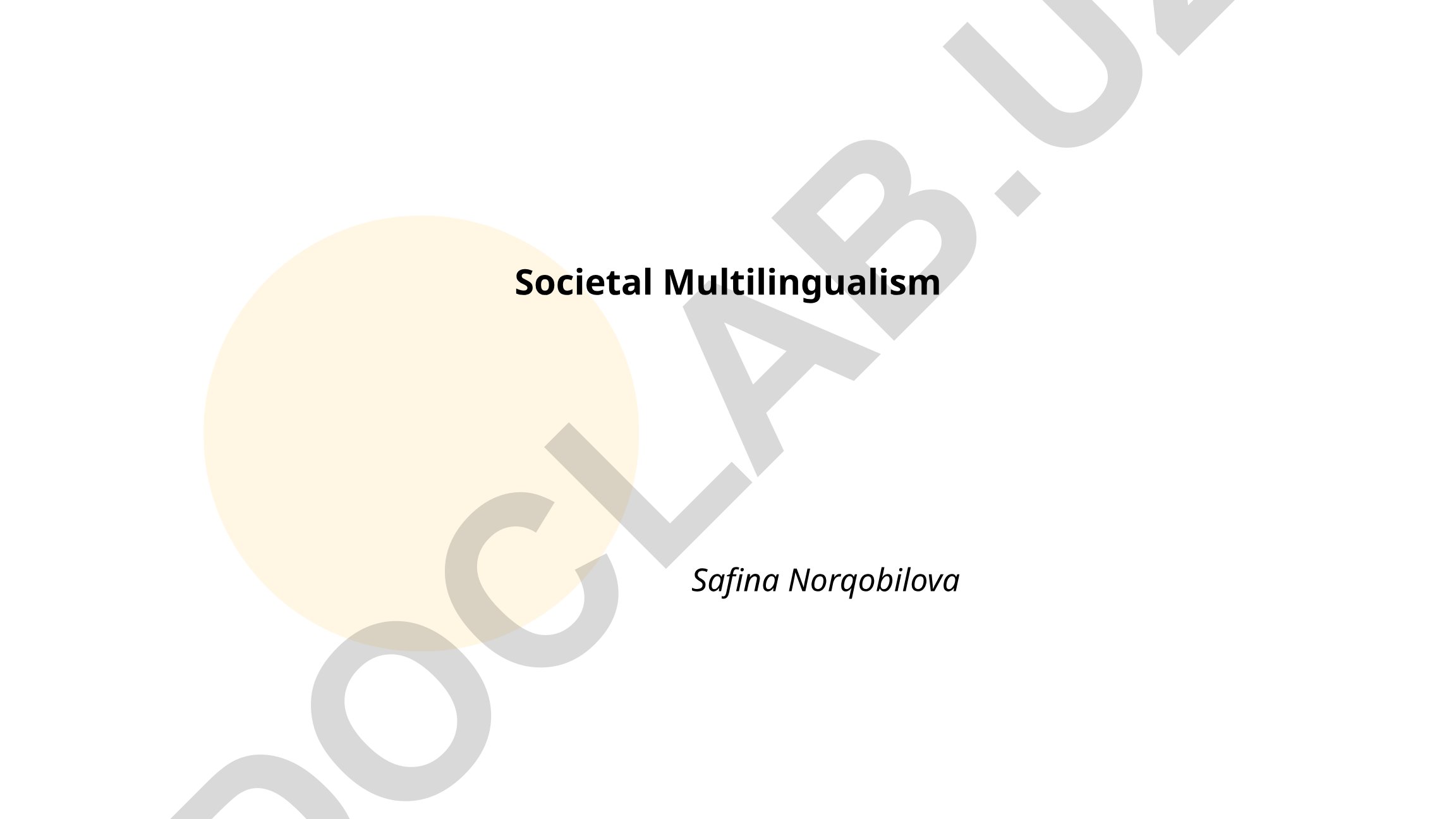 Language Policy and Planning in Multilingual Societies