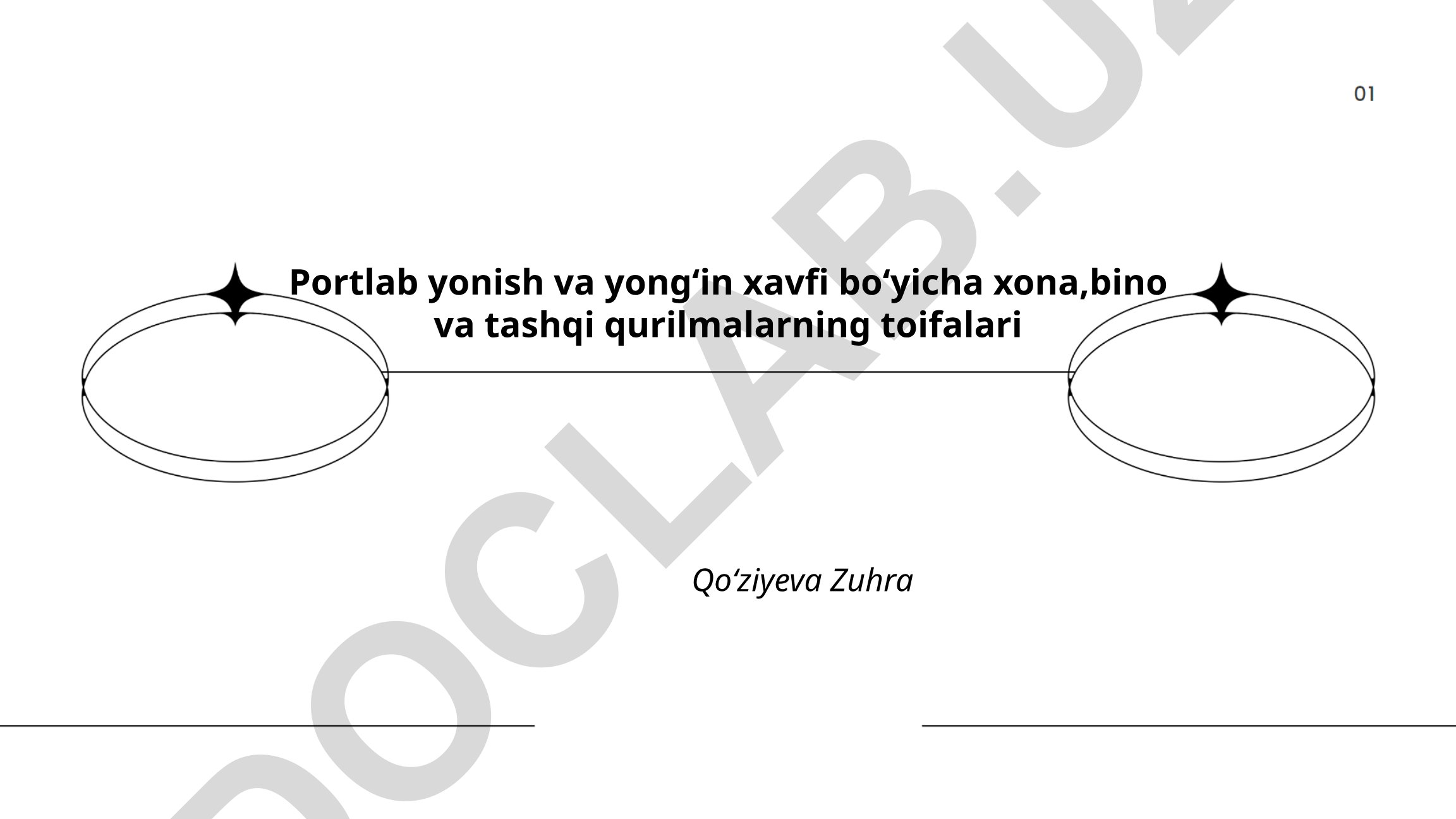 Portlab yonish va yongʻin xavfi boʻyicha xona, bino va tashqi qurilmalarning toifalari