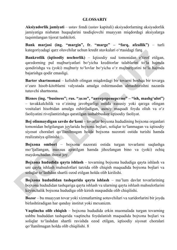 Iqtisodiy atamalar va tushunchalar