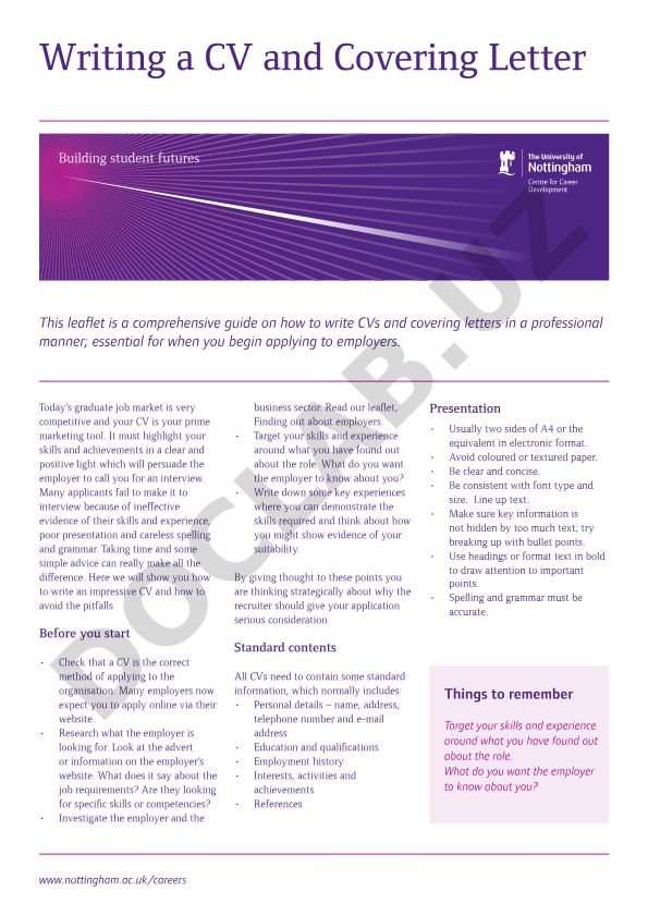 Building student futures Writing a CV and Covering Letter