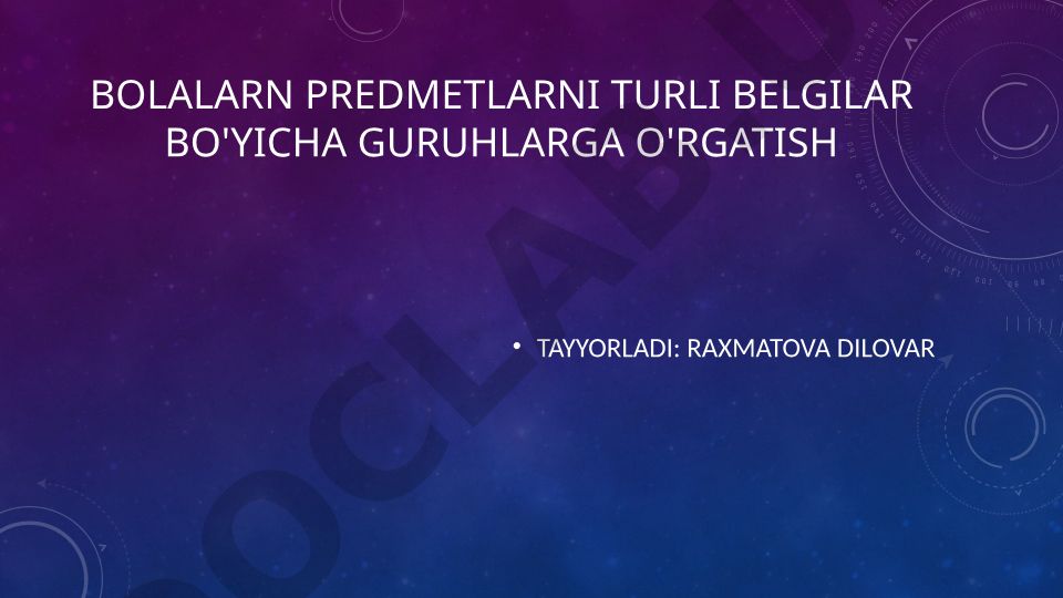 Geometrik figuralarni turli belgilari bo'yicha guruhlash