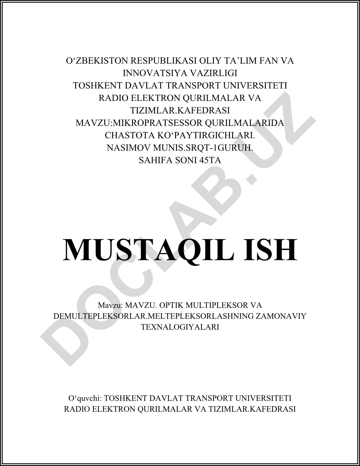 Mikropratsessor qurilmalarida chastota ko‘paytirgichlari