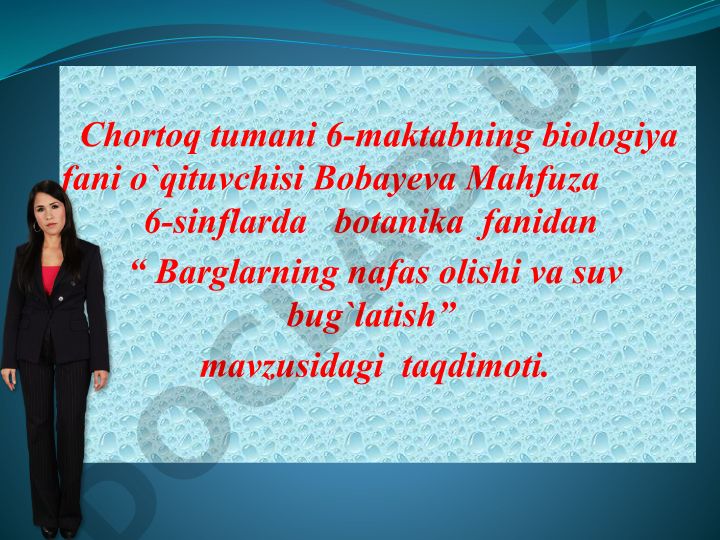 Barglarning nafas olishi va suv buglatishi