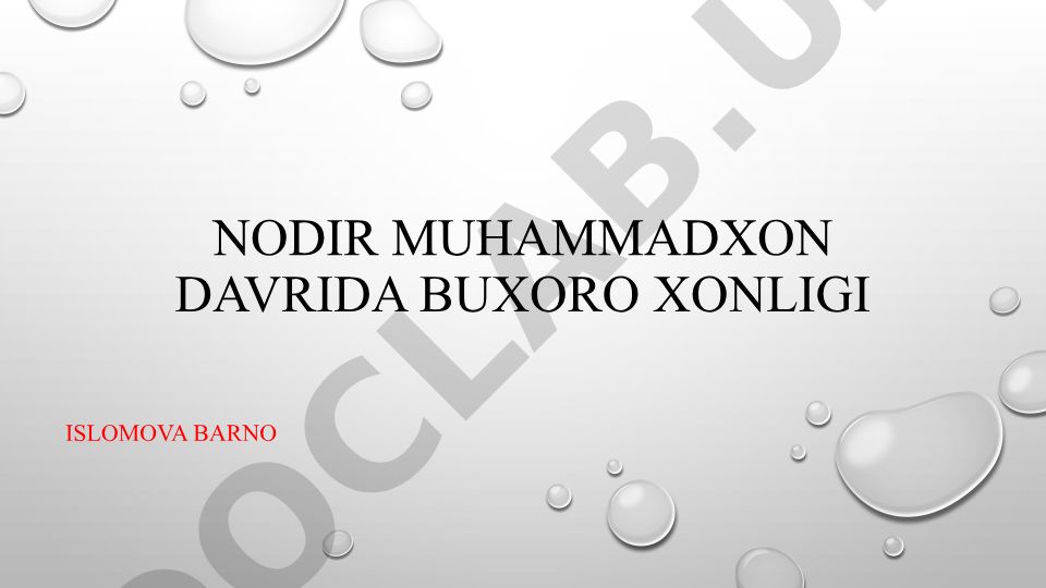 Nodir Muhammadxon davrida Buxoro xonligi