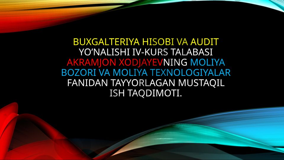 Moliya bozorida indikatorli baholash