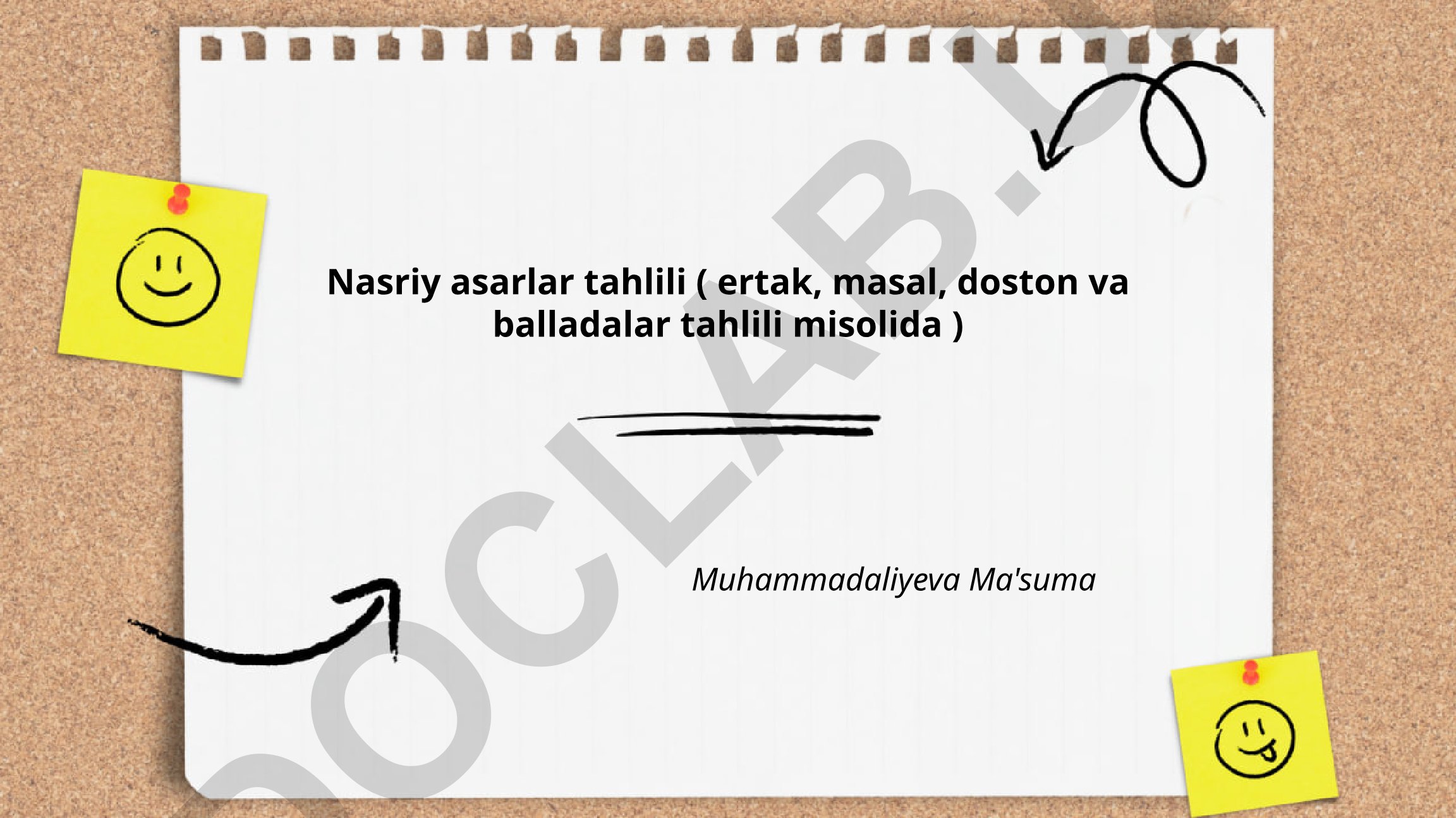 Nasriy asarlar tahlili (ertak, masal, doston va balladalar misolida)