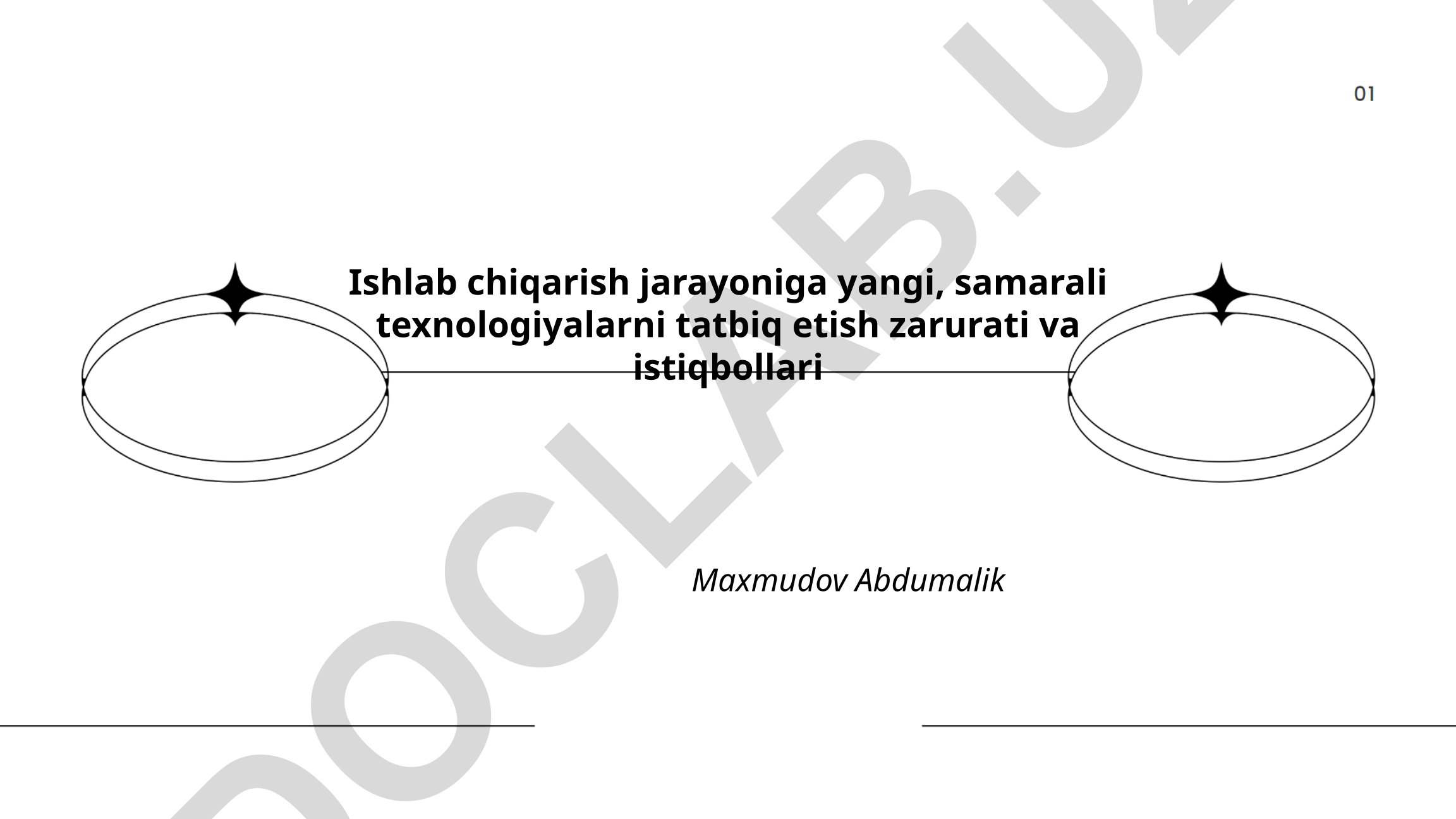 Ishlab chiqarish jarayoniga yangi texnologiyalarni tatbiq etish