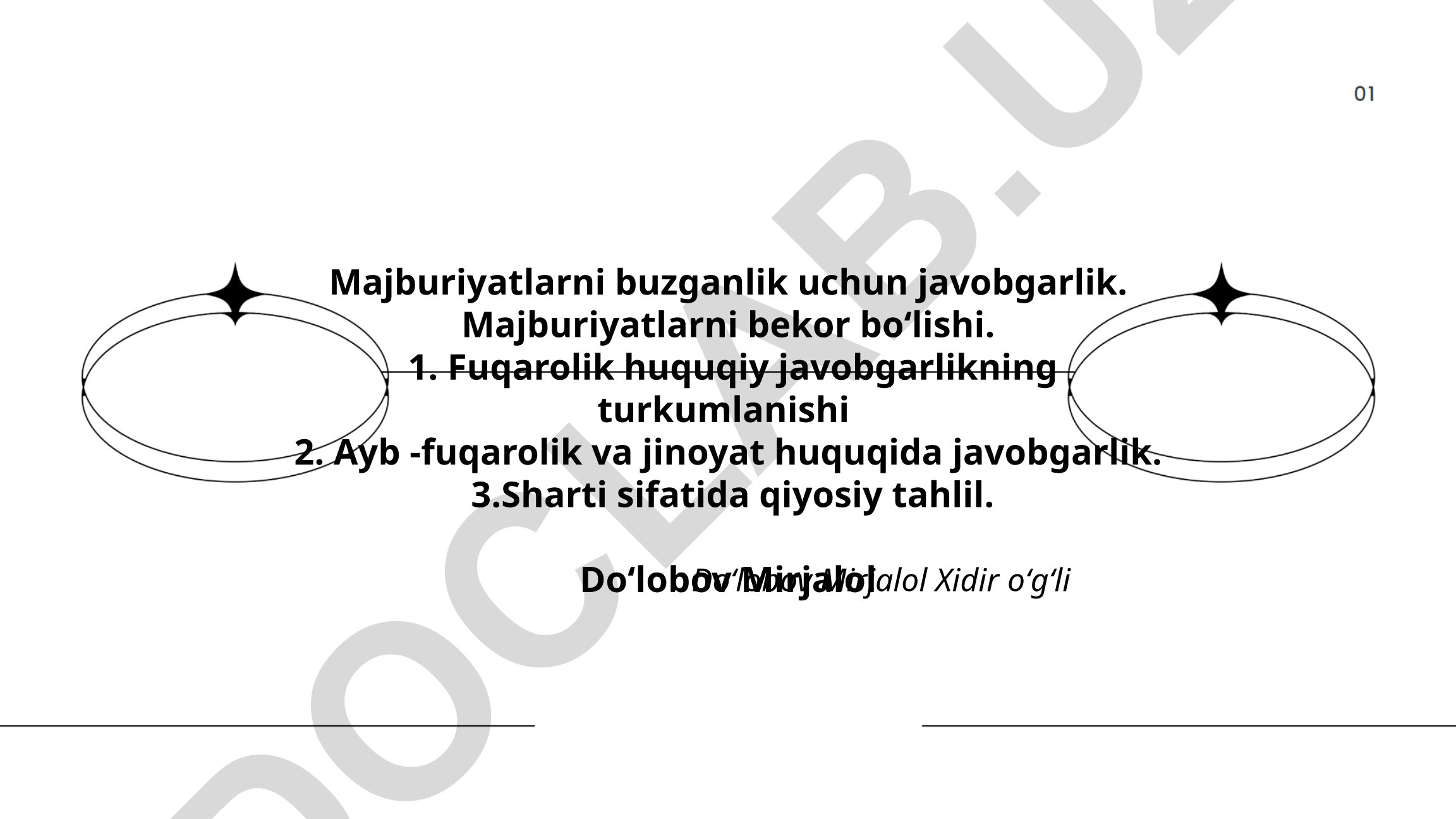 Majburiyatlarni buzganlik uchun fuqarolik-huquqiy javobgarlik