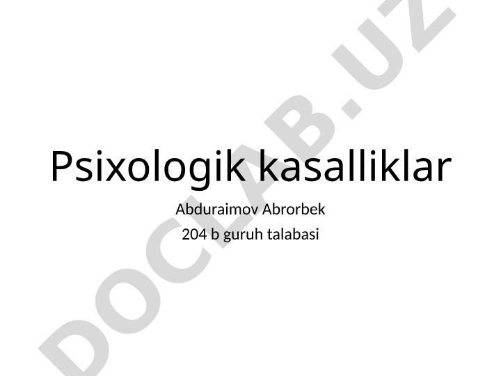 Psixologik kasalliklar