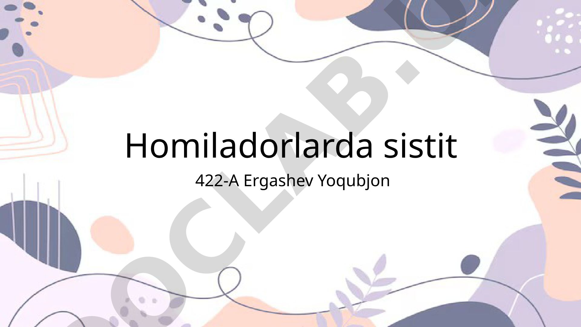 Homiladorlarda sistit kasalligi