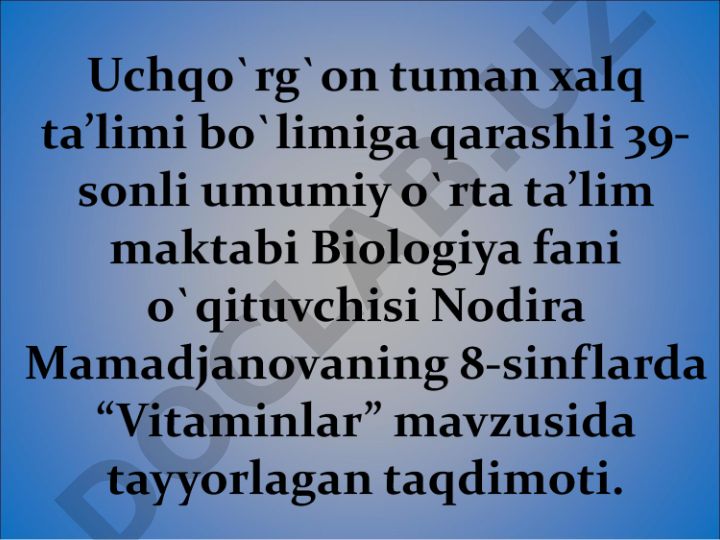 Ovqat hazm qilish tizimi va energiya hisobi