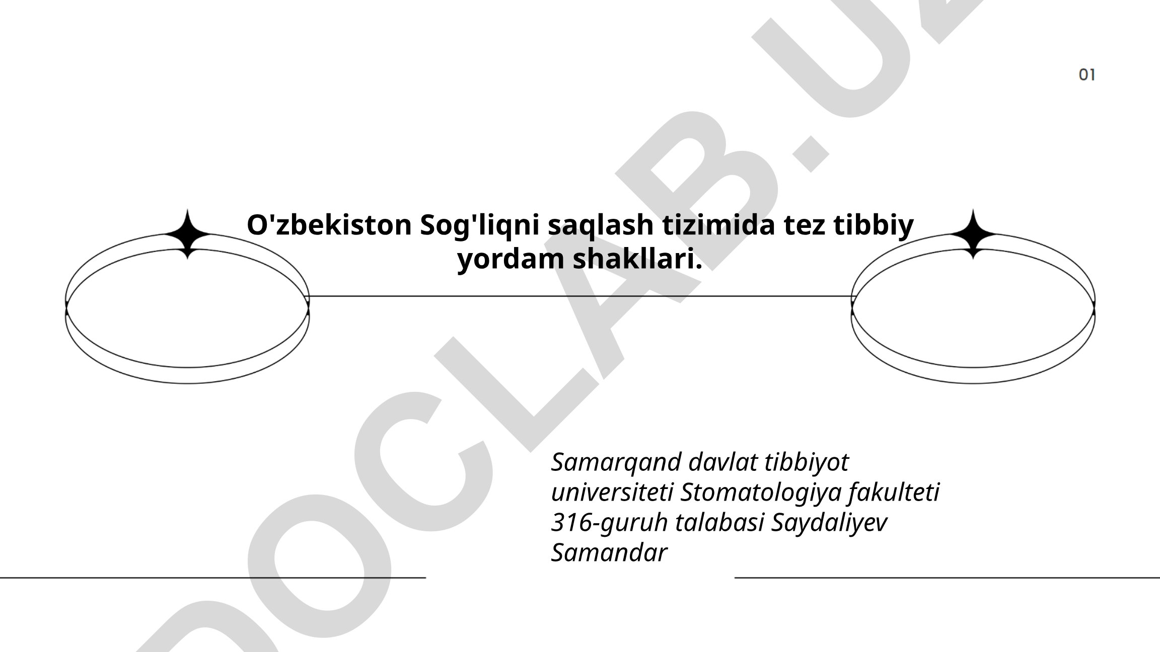 O'zbekiston Sog'liqni saqlash tizimida tez tibbiy yordam shakllari
