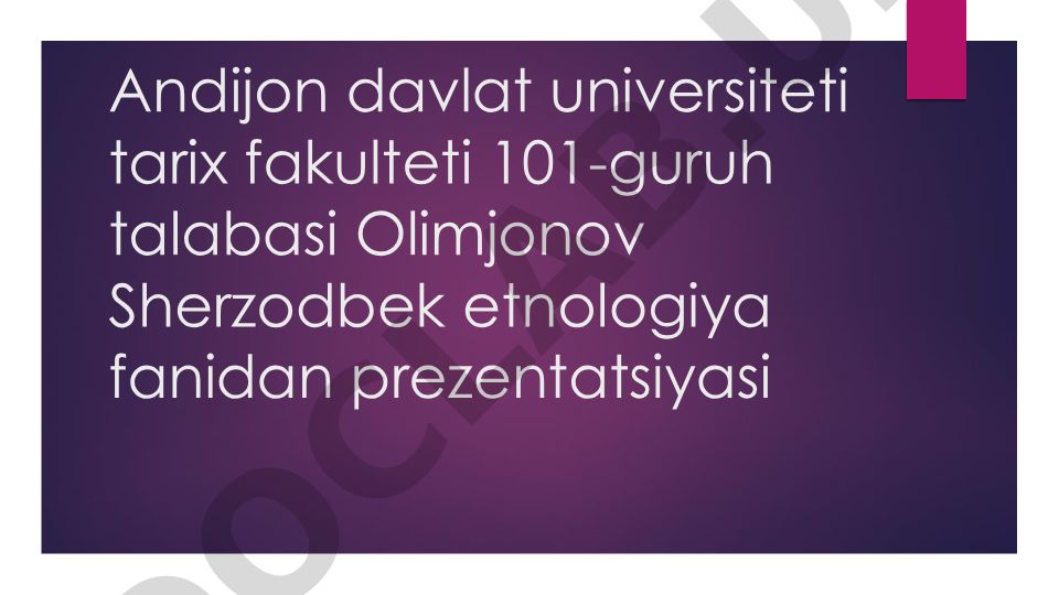 O'rta Osiyo va Qozog'iston xalqlari etnologiyasi