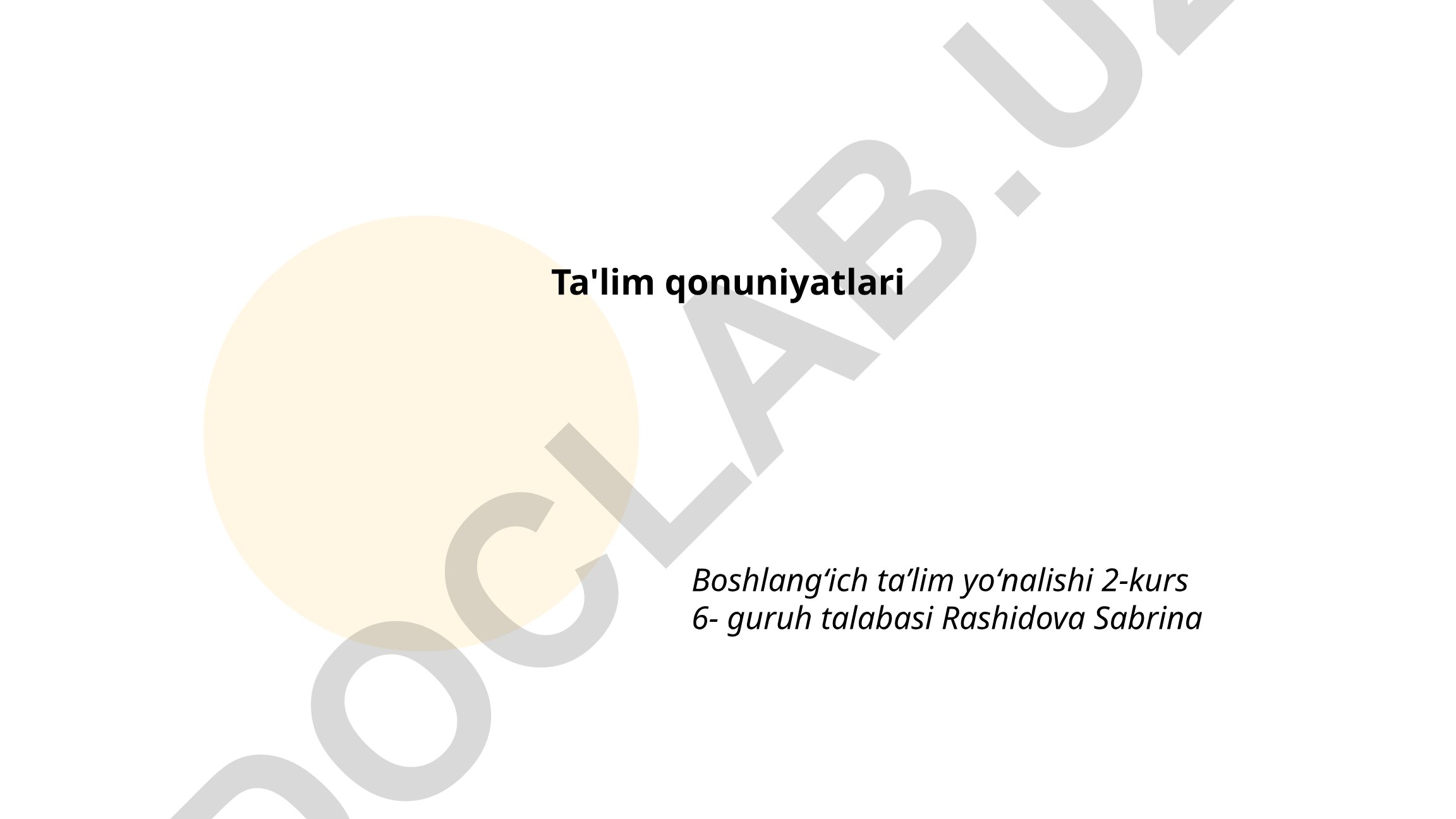 Ta'limni boshqarish qonuniyatlari